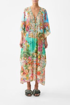 Camilla Camilla Long V Neck Kaftan W Ring Front Trim