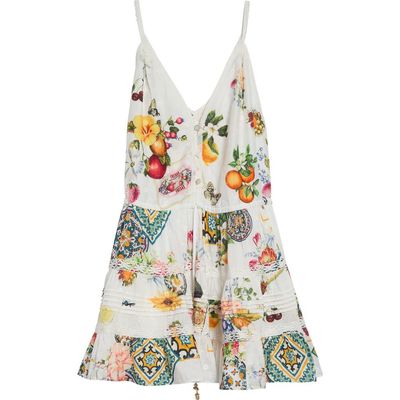 Camilla Camilla Magic of the Mercado Print Cotton & Silk Sundress 
