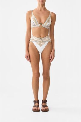 Camilla Camilla Pleated High Tri Bikini Top With Front Trim Ottoman Dynasty 