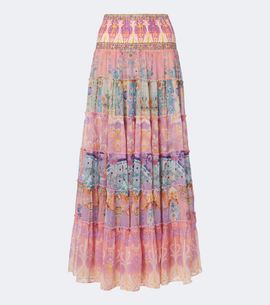 Camilla Camilla Printed tiered silk maxi skirt