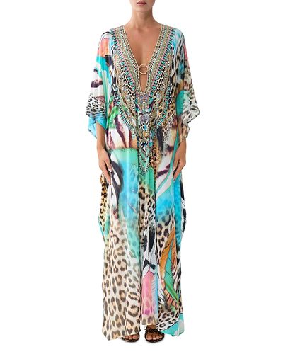 Camilla Camilla Printed V Neck Long Kaftan Cover Up
