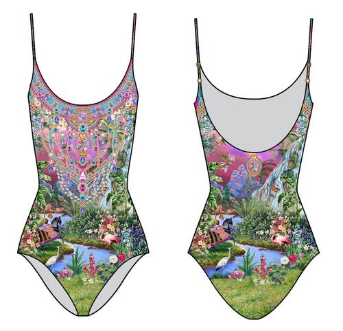 Camilla Camilla Scoop Neck One Piece With Scoop Back