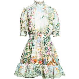 Camilla Camilla Shirred Organic Cotton Minidress