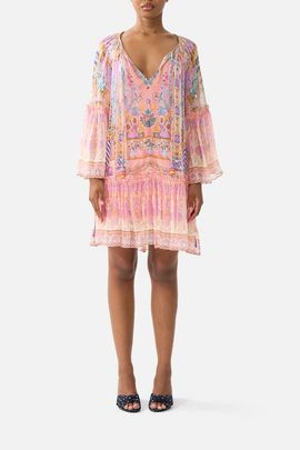 Camilla Camilla Short Dropped Waist Dress With Bell Sleeve