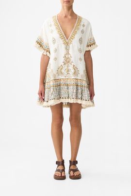 Camilla Camilla Short V Neck Embroidered Dress Ottoman Dynasty 
