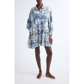 Camilla Camilla Tiered Long Sleeve Silk Dress