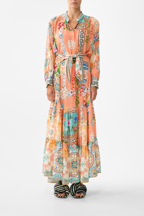 Camilla Camilla Tiered Shirtdress With Wide Waist Tie