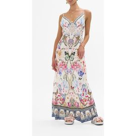 Camilla Camilla V Neck Full Length Bias Slip Dress Monserrate Magic 