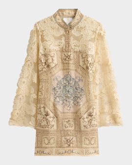 Camilla Camilla x MET Mixed-Media Lace Mini Dress
