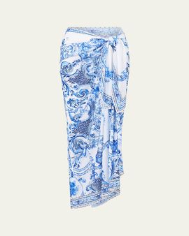 Camilla Ceramic Panoramic Multiwear Long Sarong Coverup
