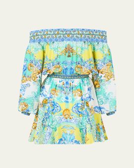 Camilla Dial Up The Tiles Off-Shoulder Mini Dress