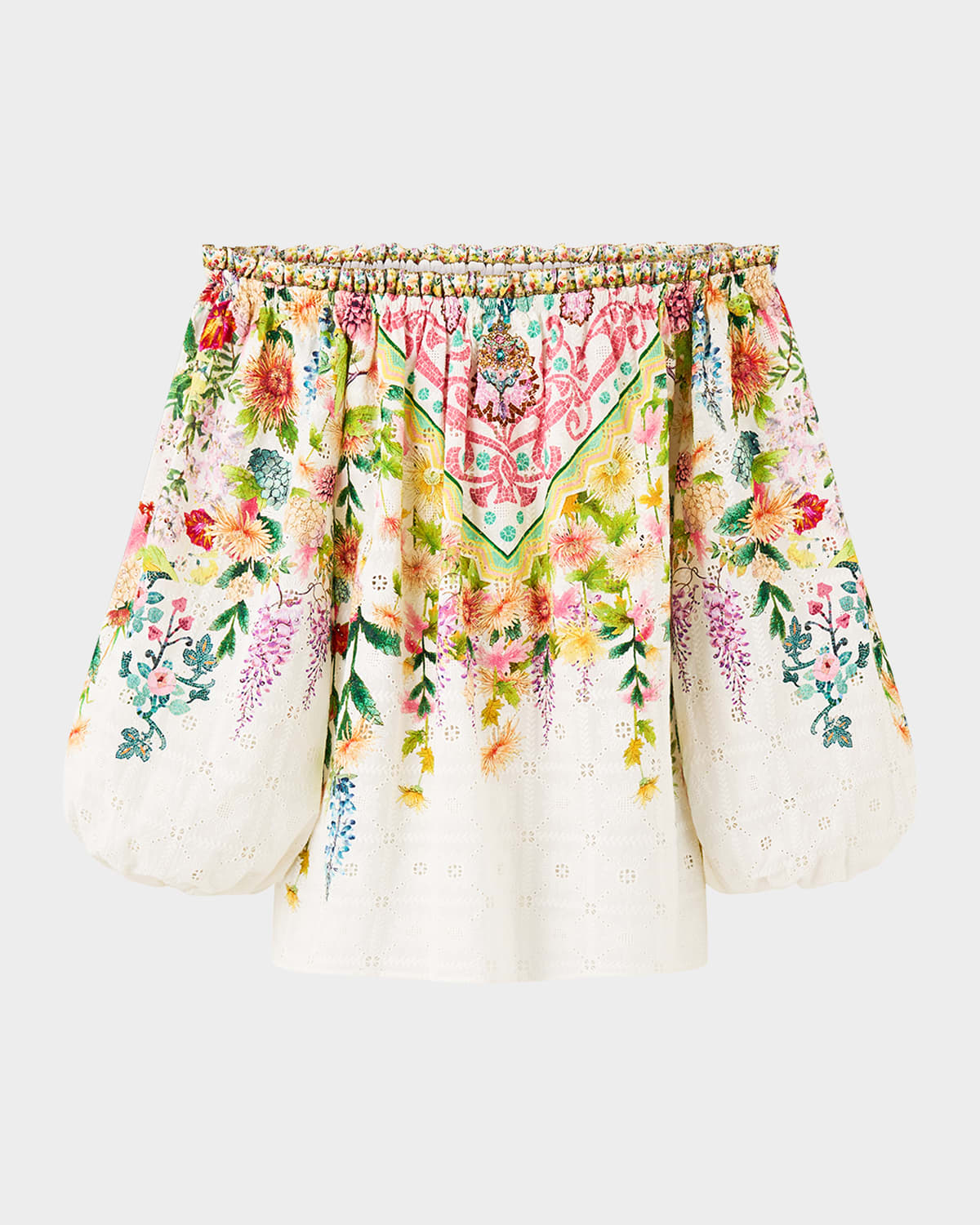 Camilla Floral Frill Off-Shoulder Blouse