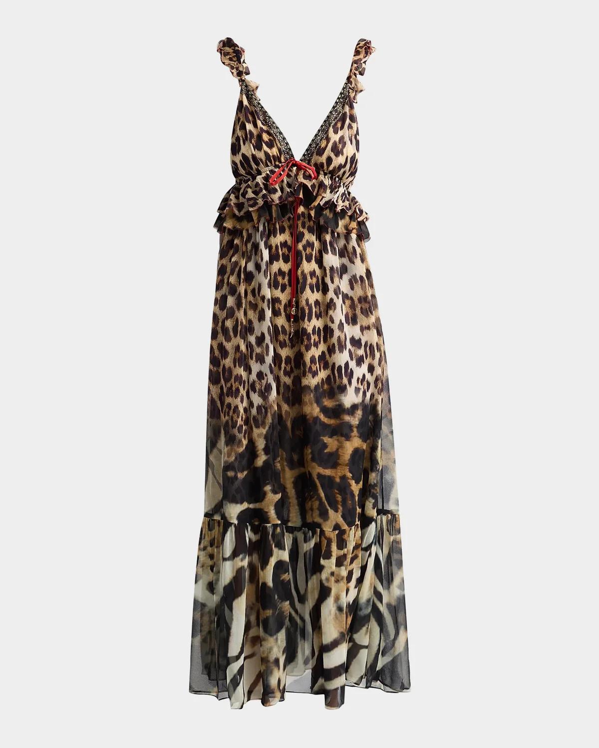 Camilla Frill Silk Printed Dress