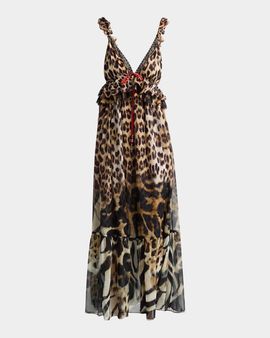 Camilla Frill Silk Printed Dress