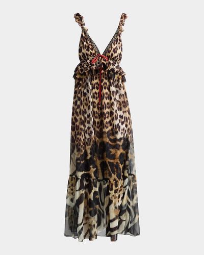 Camilla Frill Silk Printed Dress