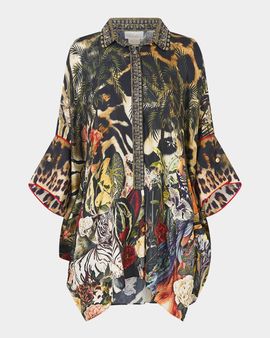 Camilla Leotigra Land Silk Batwing Shirt
