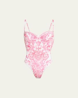 Camilla Livin La Vida Rosa Ruched Underwire One-Piece Swimsuit