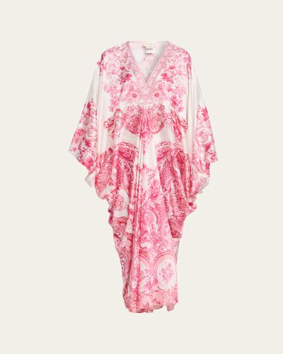 Camilla Livin La Vida Rosa T-Shape Maxi Kaftan Coverup