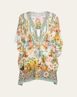 Camilla Magic Of The Mercado Ring-Front Short Caftan