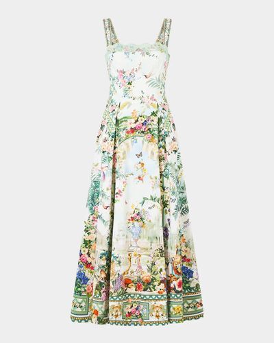 Camilla Printed A-Line Tea-Length Dress