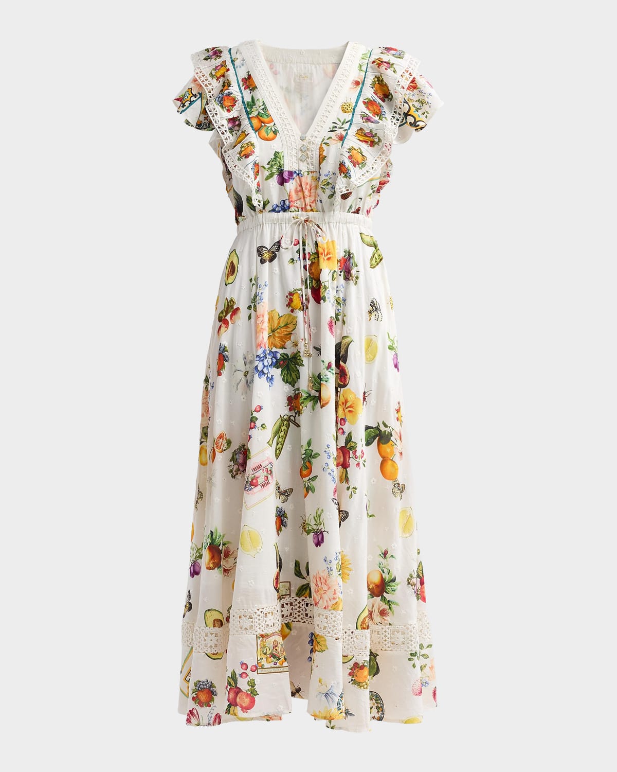Camilla Printed Cotton-Silk A-Line Midi Dress