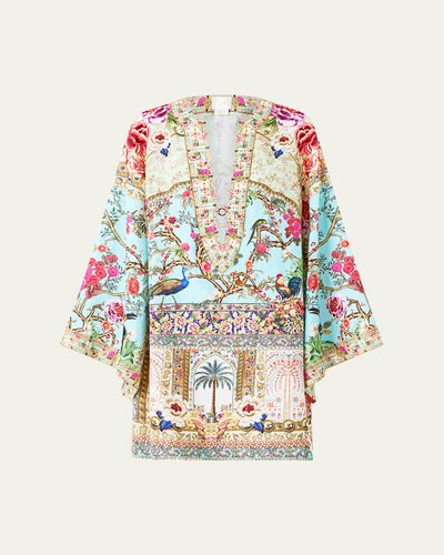 Camilla Sultans and Queens Deep V-Neck Hardware Mini Kaftan