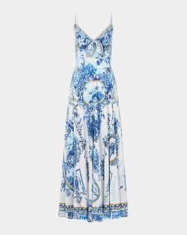 Camilla The Porcelain Parlour Tie-Front Maxi Dress