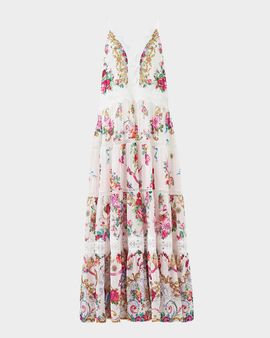 Camilla Torero Libertine Tiered Cotton-Silk Maxi Dress