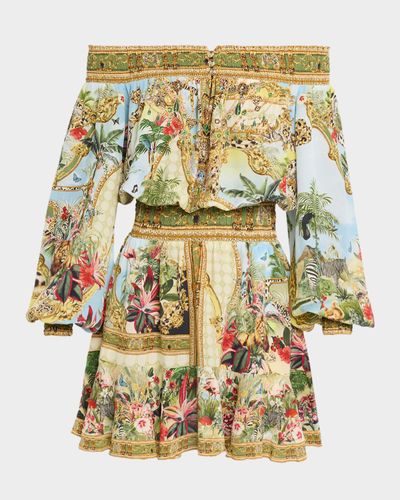 Camilla Wanderlust Empire Print Silk Mini Dress