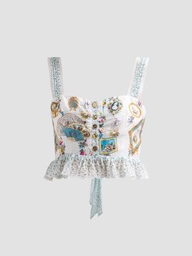 Camilla Women's Art For The Artisans Frill Crop Top