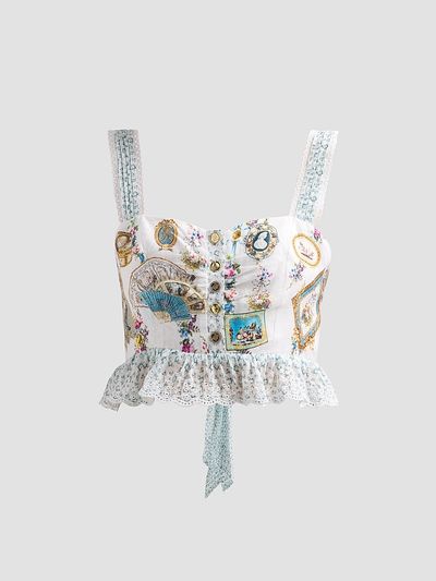 Camilla Women's Art For The Artisans Frill Crop Top