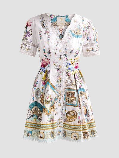 Camilla Women's Camilla x The Met Art for the Artisans Linen Mini Dress