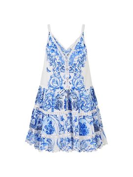 Camilla Women's Ceramic Panoramic Gathered Minidress