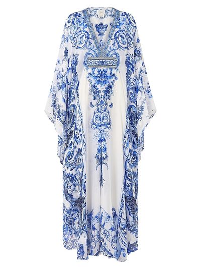 Camilla Women's Ceramic Panoramic Silk Long Caftan