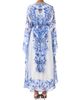 Camilla Women's Ceramic Panoramic Silk Long Caftan - 5