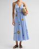 Camilla Women's Crochet Appliqué Striped Cotton Midi Dress - 2