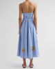 Camilla Women's Crochet Appliqué Striped Cotton Midi Dress - 3