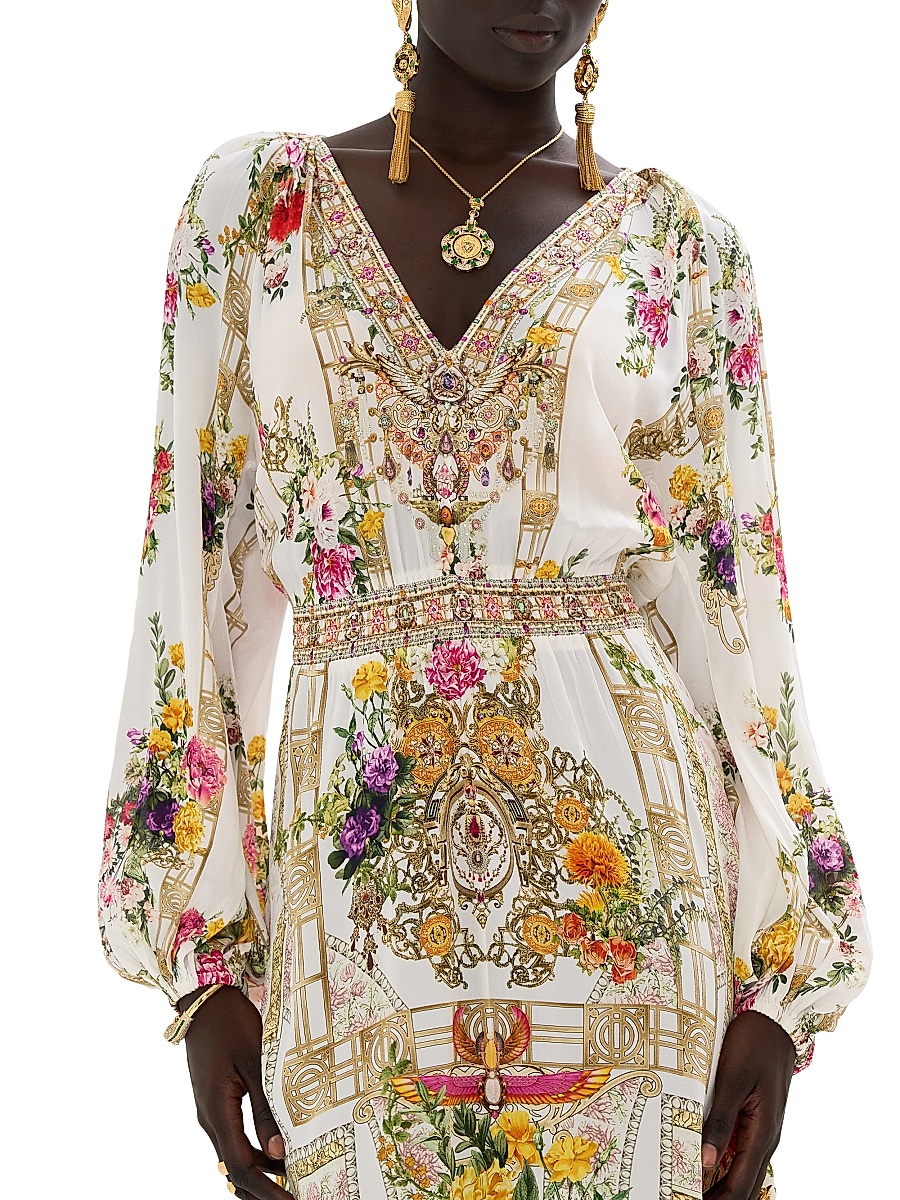 egyptian silk dress My Style: Silk Egyptian Blue Embroidered Gown