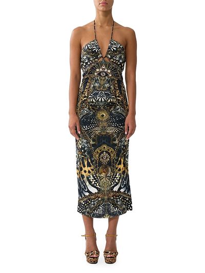 Camilla Women's Feline Fol Cut Out Jersey Halter Dress