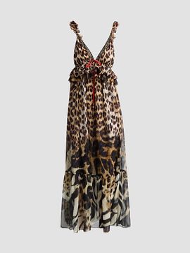 Camilla Women's Frill Silk Printed Dress