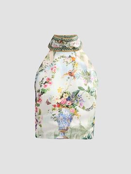 Camilla Women's Halterneck Scarf Printed Top
