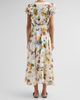 Camilla Women's Lace-Trim Printed Cotton-Silk A-Line Midi Dress - 3