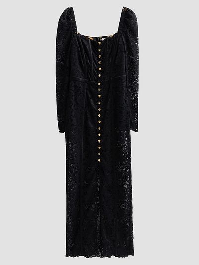 Camilla Women's Lace Bonded Square Neck Midi Dress