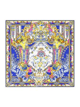 Camilla Women's Large Embellished Printed Silk Square Scarf