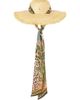 Camilla Women's Large Scarf-Trim Straw Sun Hat - 2