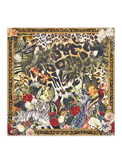 Camilla Women's Leotigra Large Crystal-Embellished Silk Scarf