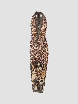 Camilla Women's Leotigra Printed Side Twist Jersey Maxi Dress