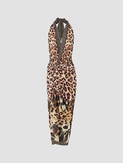 Camilla Women's Leotigra Printed Side Twist Jersey Maxi Dress