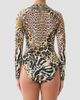 Camilla Women's Leotigra Printed Zip-Front Rashguard Swimsuit - 6