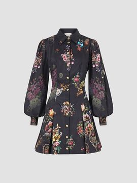Camilla Women's Night Garden Stretch-Cotton Shirtdress